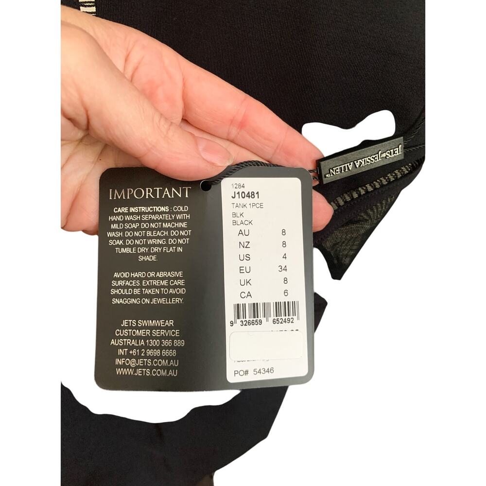 JETS Australia Jessika Allen Black Mesh‎ Ladder Cutout One Piece Swimsuit 4 - Picture 6 of 7